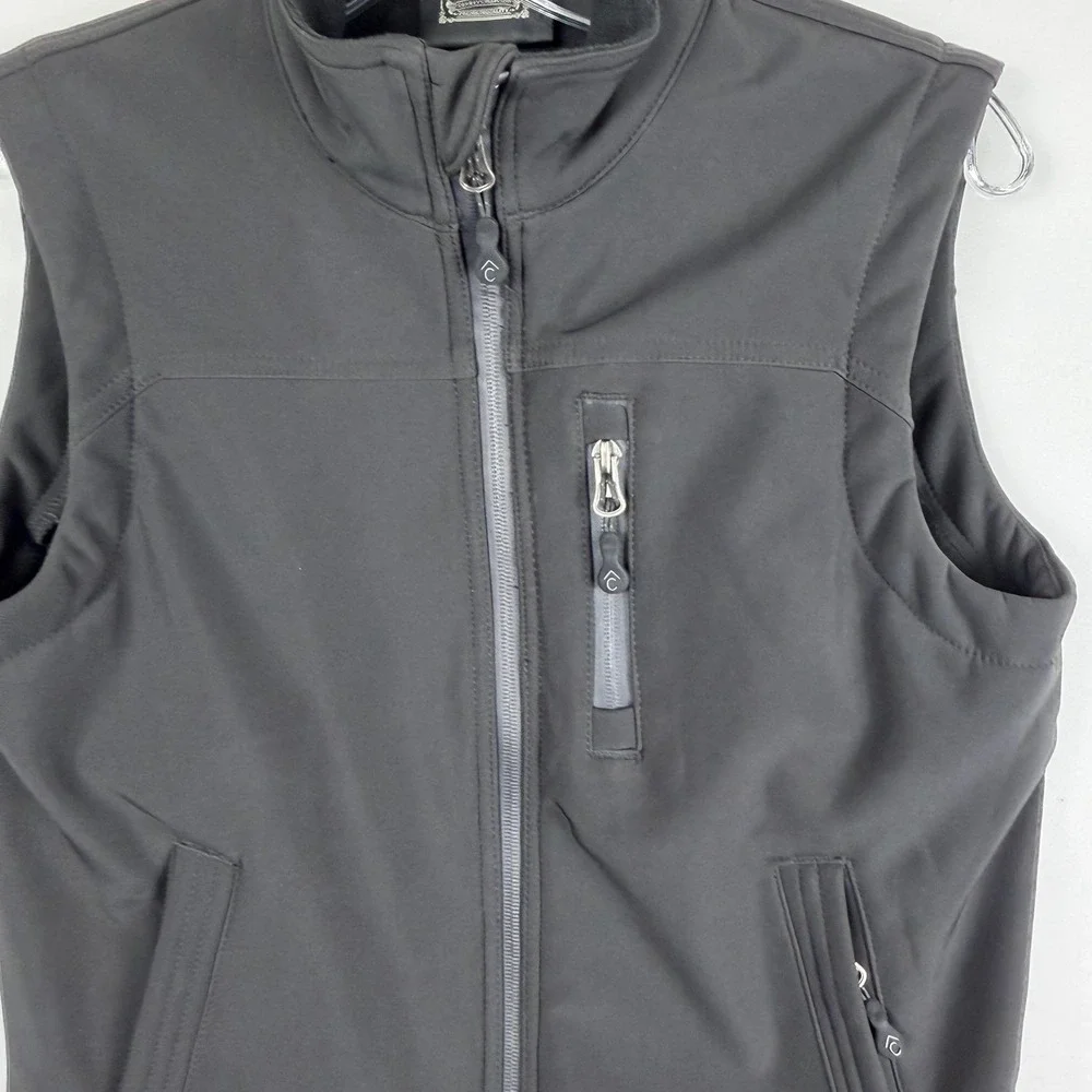 Rafter C Mens Sz M Black Bonded Vest Zipper Pockets Gorpcore Outdoors Cowboy